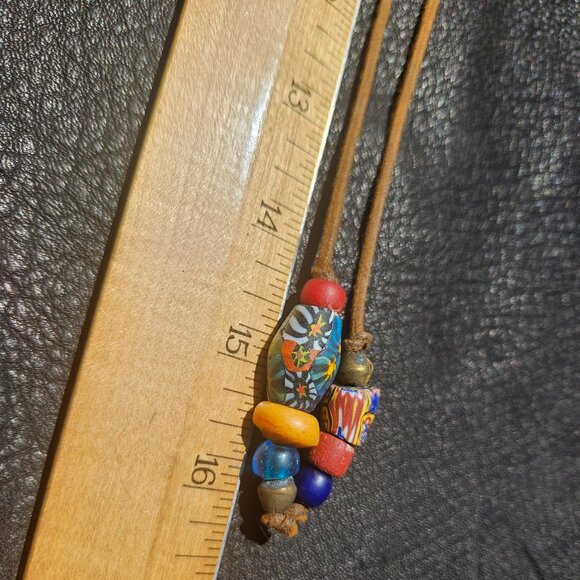 Vintage Trade Bead Lariat Necklace - Picture 4 of 4